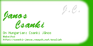 janos csanki business card
